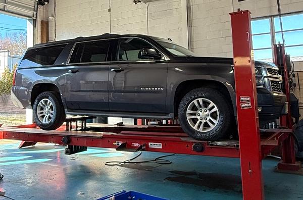 4-Wheel Alignment in Garage | Bauer Automotive Service